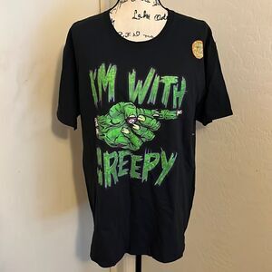 Happy Halloween Glow In The Dark I’m With Creepy Black Graphic Shirt
